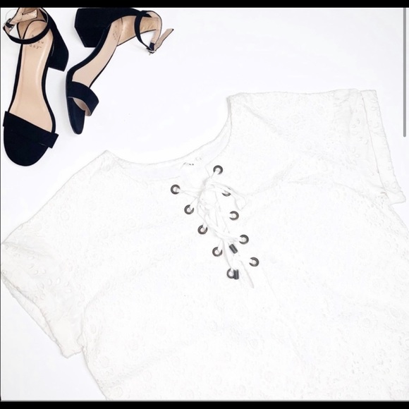 NEW Tularosa Eyelet White Mini Dress Women's Size Medium - Picture 2 of 7